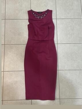 Dorothy Perkins Women's Burgundy and Purple Dress
